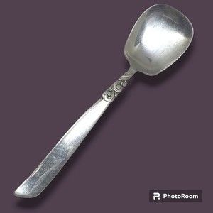 Oneida Community Plate South Seas Sugar Spoon-1955-Silverplate-MCM-Art Deco